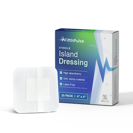 Fifthpulse Bordered Gauze-Island Dressing, Latex and Lint Free, Individually Wrapped, 20PK FMN100532